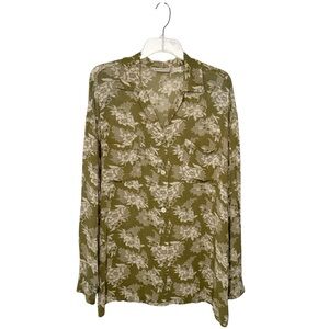 Vintage Banana Republic 1990’s Green Floral Tunic Top Size Large